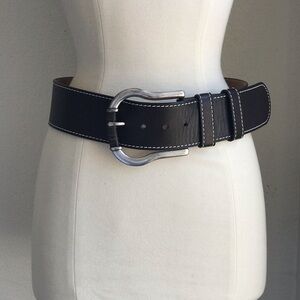 Vintage Carlisle Made in Italy Genuine Leather sz XS Dark Brown Wide Retro Belt